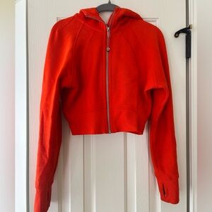 Lululemon Women’s Scuba Full-Zip Cropped Hoodie Solar Orange size 4